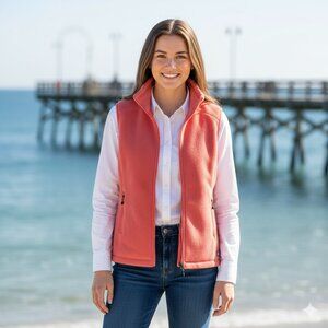 Vineyard Vines Martha's Vineyard Small Pink Fleece Women's Lightweight Vest EUC